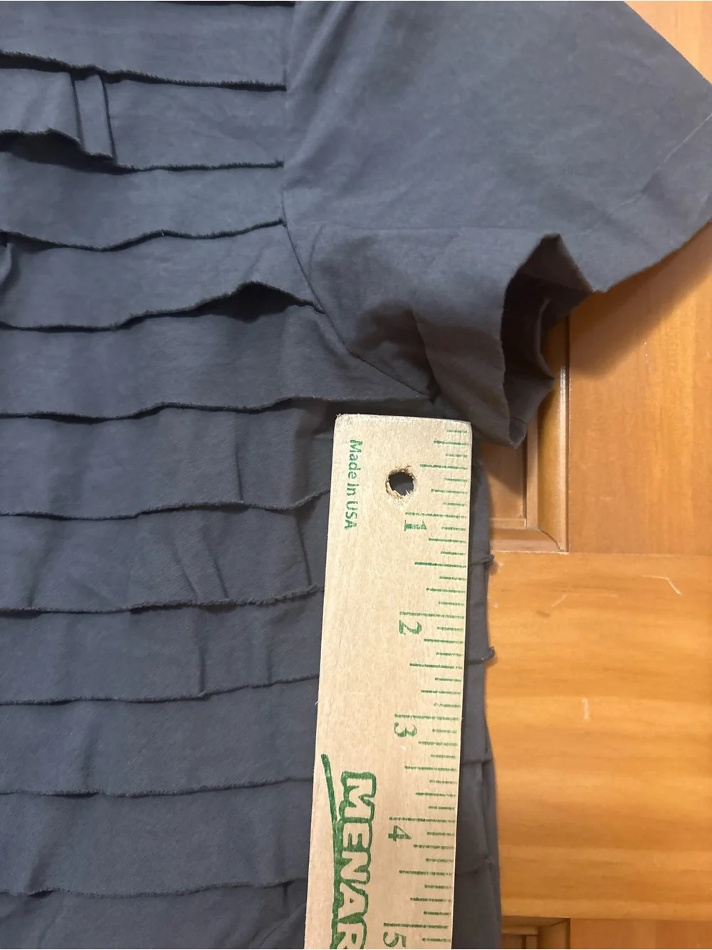 J. Crew Charcoal Ruffled Tiered Short-Sleeve Cotton Dress Size 4 EUC